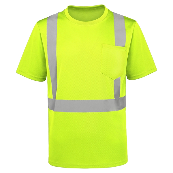 4 Oz. Class 2 Short Sleeve Hi Vis Reflective Safety T-Shirt - 4 Oz. Class 2 Short Sleeve Hi Vis Reflective Safety T-Shirt - Image 4 of 5