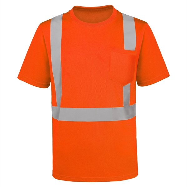 4 Oz. Class 2 Short Sleeve Hi Vis Reflective Safety T-Shirt - 4 Oz. Class 2 Short Sleeve Hi Vis Reflective Safety T-Shirt - Image 5 of 5