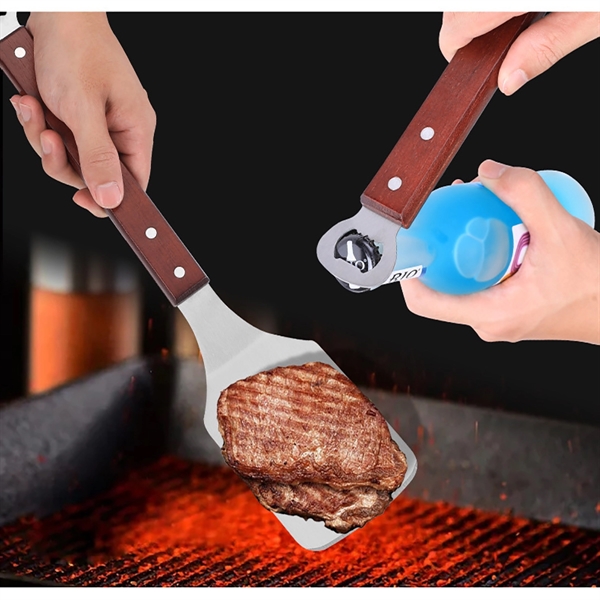 Stainless Steel Spatula with Bottle Opener and Wood Handle - Stainless Steel Spatula with Bottle Opener and Wood Handle - Image 2 of 2