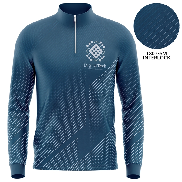 Unisex 180 GSM Interlock Sublimation Zipper Sweatshirt - Unisex 180 GSM Interlock Sublimation Zipper Sweatshirt - Image 0 of 1