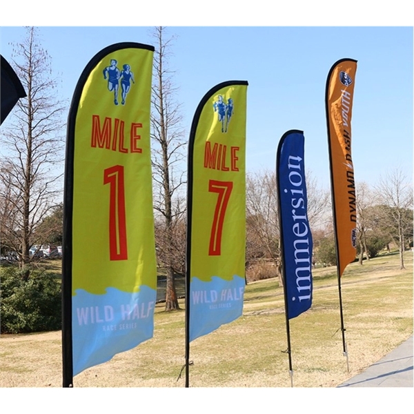 13ft Single Sided Feather Flag Banner with Base and Pole - 13ft Single Sided Feather Flag Banner with Base and Pole - Image 0 of 2