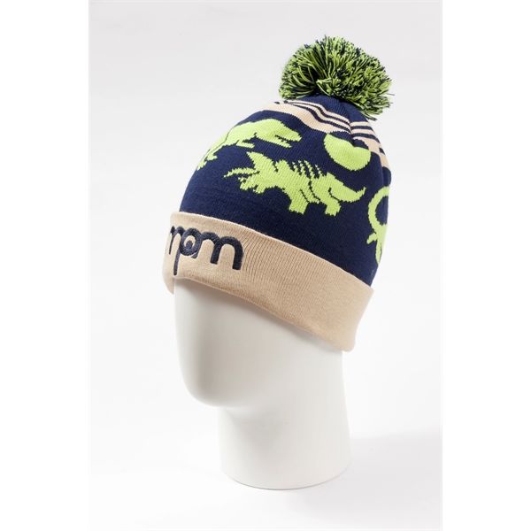 Knit Beanie w/Pom and Cuff - Knit Beanie w/Pom and Cuff - Image 2 of 8