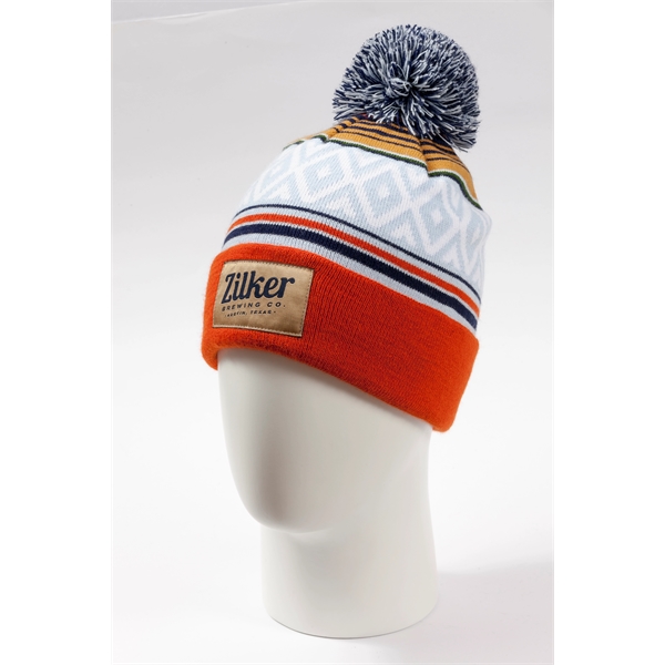 Knit Beanie w/Pom and Cuff - Knit Beanie w/Pom and Cuff - Image 4 of 8