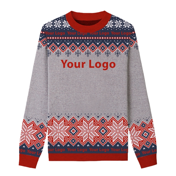 Custom Cotton Blend Jacquard Ugly Christmas Sweater - Custom Cotton Blend Jacquard Ugly Christmas Sweater - Image 5 of 10