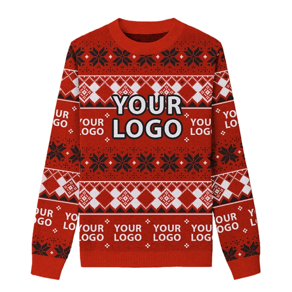 Custom Cotton Blend Jacquard Ugly Christmas Sweater - Custom Cotton Blend Jacquard Ugly Christmas Sweater - Image 7 of 10