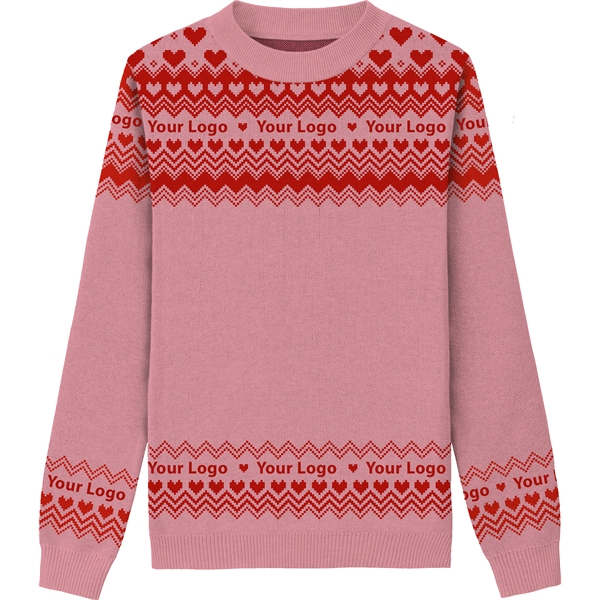 Custom Cotton Blend Jacquard Valentine's Day Sweater - Custom Cotton Blend Jacquard Valentine's Day Sweater - Image 10 of 10