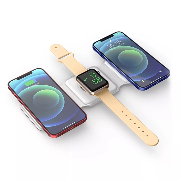 Trio - 3-in-1 compact travel charger - white - Trio - 3-in-1 compact travel charger - white - Image 0 of 5