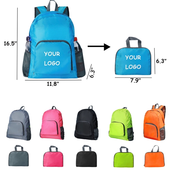 Custom Ripstop Foldable Backpack - Custom Ripstop Foldable Backpack - Image 0 of 7
