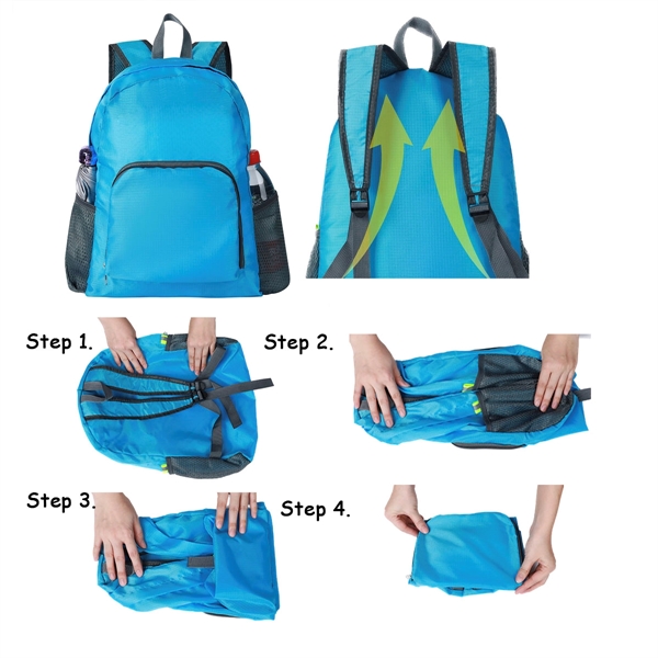Custom Ripstop Foldable Backpack - Custom Ripstop Foldable Backpack - Image 1 of 7