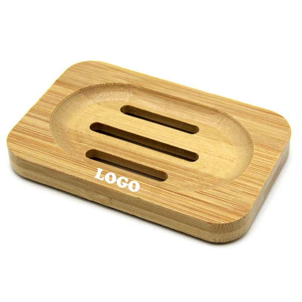 Natural Bamboo Soap Holder with Drain Slot - Natural Bamboo Soap Holder with Drain Slot - Image 0 of 4