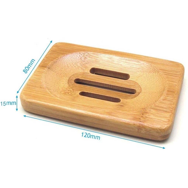 Natural Bamboo Soap Holder with Drain Slot - Natural Bamboo Soap Holder with Drain Slot - Image 1 of 4