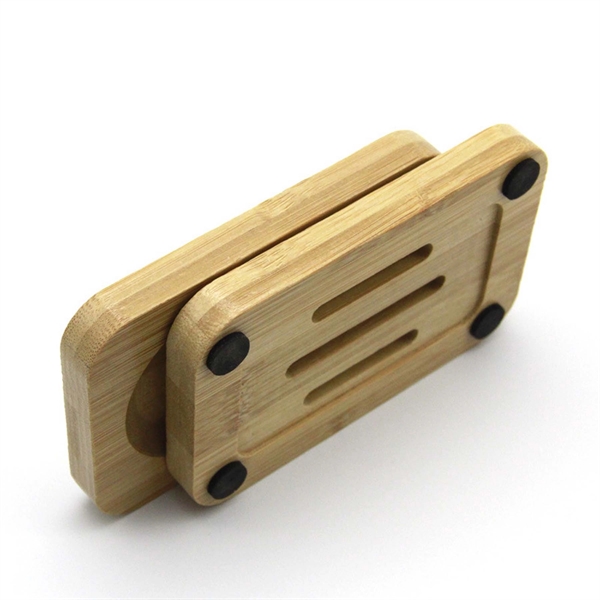 Natural Bamboo Soap Holder with Drain Slot - Natural Bamboo Soap Holder with Drain Slot - Image 2 of 4