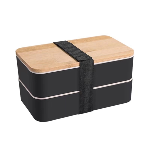Bamboo Lid Double Bento Box Set - Bamboo Lid Double Bento Box Set - Image 5 of 8