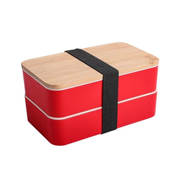 Bamboo Lid Double Bento Box Set - Bamboo Lid Double Bento Box Set - Image 6 of 8