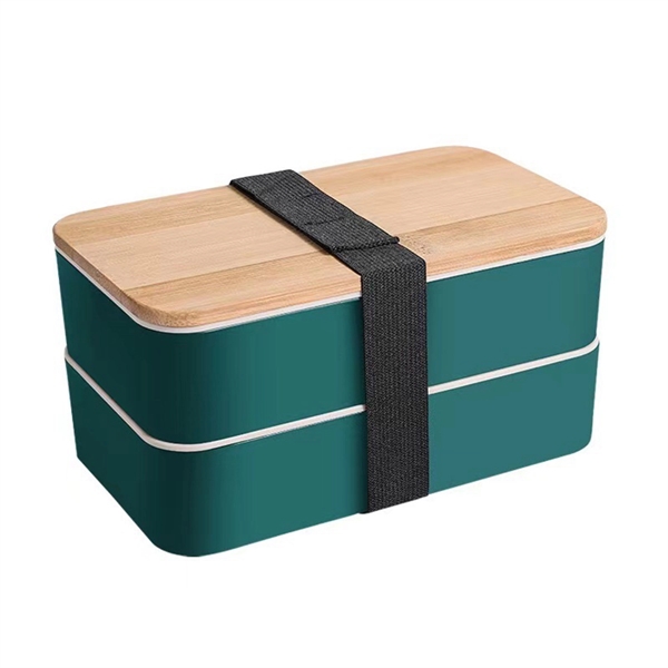 Bamboo Lid Double Bento Box Set - Bamboo Lid Double Bento Box Set - Image 7 of 8
