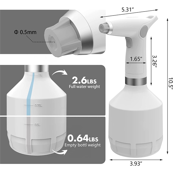 USB Rechargeable 1L Electric Sprayer - USB Rechargeable 1L Electric Sprayer - Image 1 of 4