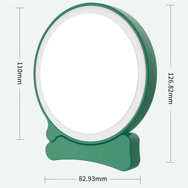 Luxury Round Lighted Travel Folding Handle Makeup Mirror - Luxury Round Lighted Travel Folding Handle Makeup Mirror - Image 1 of 2