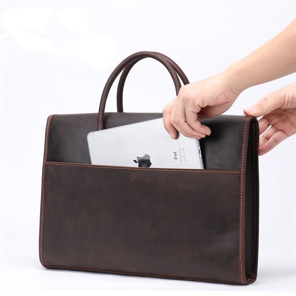 13.3" Laptop Genuine Resistance Leather Briefcase Bag - 13.3" Laptop Genuine Resistance Leather Briefcase Bag - Image 1 of 4