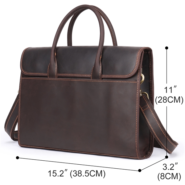 13.3" Laptop Genuine Resistance Leather Briefcase Bag - 13.3" Laptop Genuine Resistance Leather Briefcase Bag - Image 2 of 4
