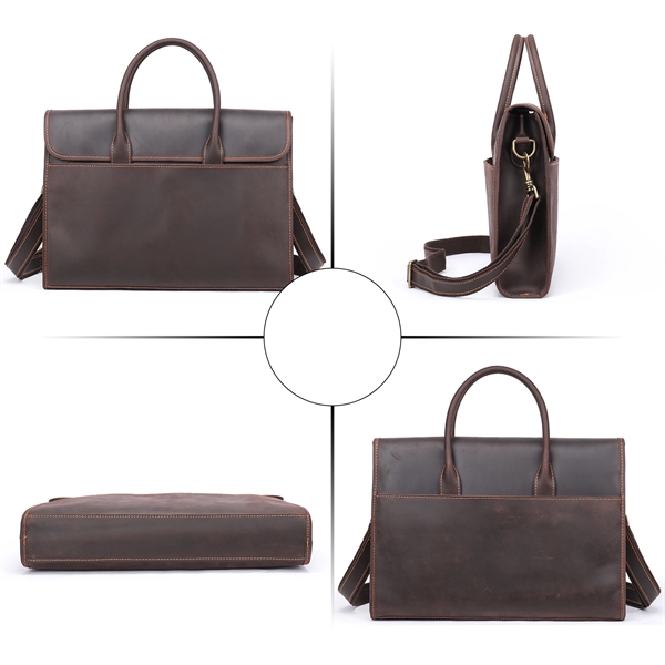 13.3" Laptop Genuine Resistance Leather Briefcase Bag - 13.3" Laptop Genuine Resistance Leather Briefcase Bag - Image 4 of 4