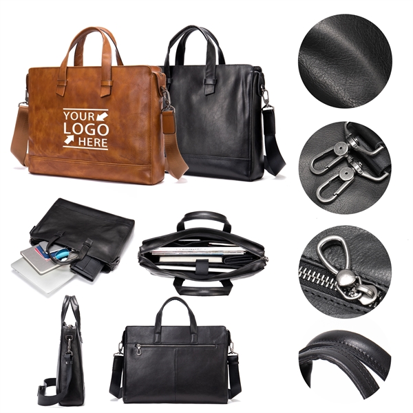 Crazy Horse Leather Briefcase Shoulder Bag - Crazy Horse Leather Briefcase Shoulder Bag - Image 0 of 3