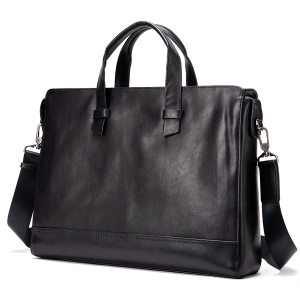 Crazy Horse Leather Briefcase Shoulder Bag - Crazy Horse Leather Briefcase Shoulder Bag - Image 1 of 3
