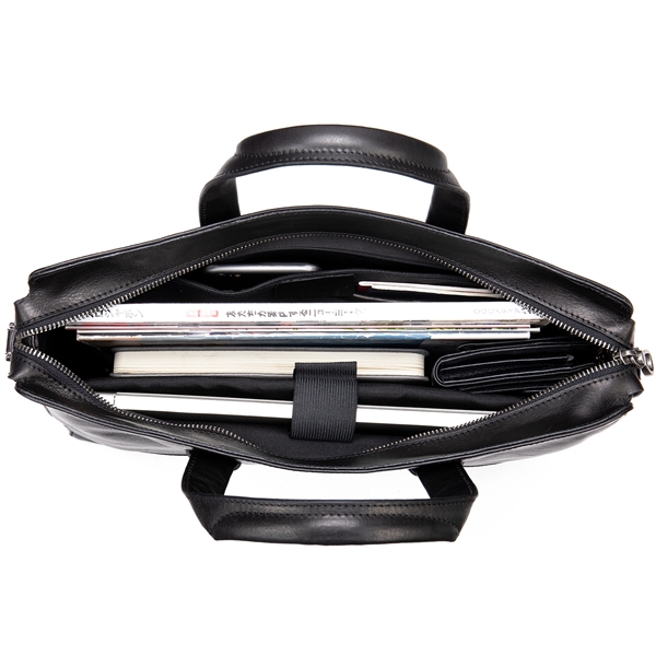 Crazy Horse Leather Briefcase Shoulder Bag - Crazy Horse Leather Briefcase Shoulder Bag - Image 3 of 3