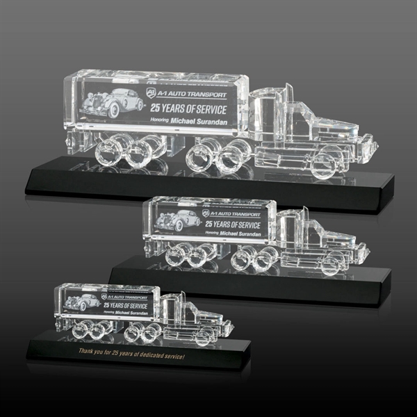 Crystal 18 Wheeler on Base 3D - Black - Crystal 18 Wheeler on Base 3D - Black - Image 0 of 5