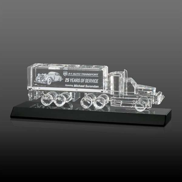 Crystal 18 Wheeler on Base 3D - Black - Crystal 18 Wheeler on Base 3D - Black - Image 5 of 5