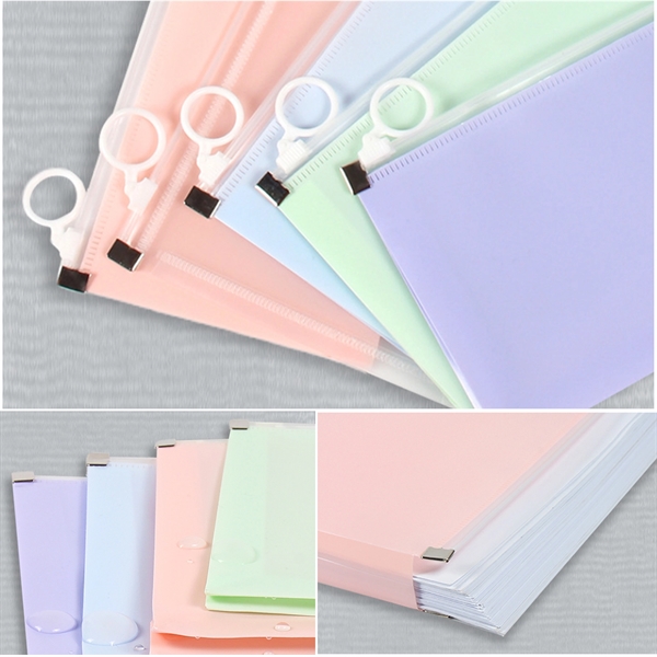 A4 Waterproof Clear Zipper Stationery File Bag - A4 Waterproof Clear Zipper Stationery File Bag - Image 2 of 5