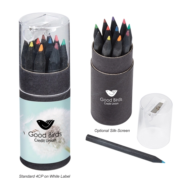 Blackwood 12-Piece Colored Pencil Set In Tube With Sharpener - Blackwood 12-Piece Colored Pencil Set In Tube With Sharpener - Image 0 of 5