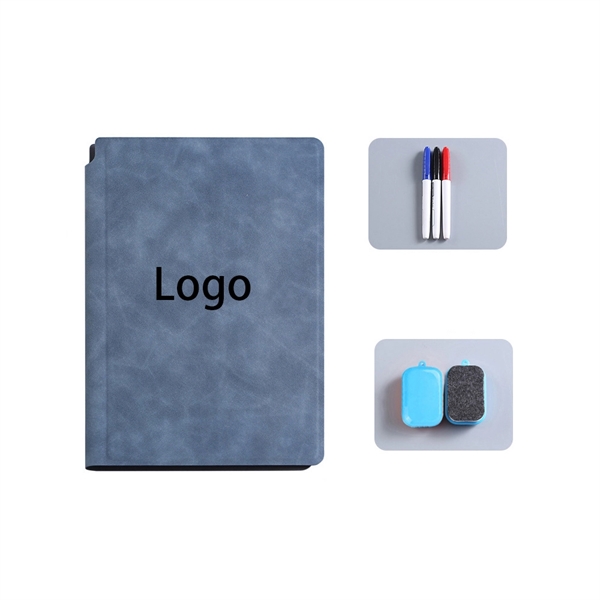 A5 Leather Dry-Erase Board with three pens and one erasable - A5 Leather Dry-Erase Board with three pens and one erasable - Image 0 of 1