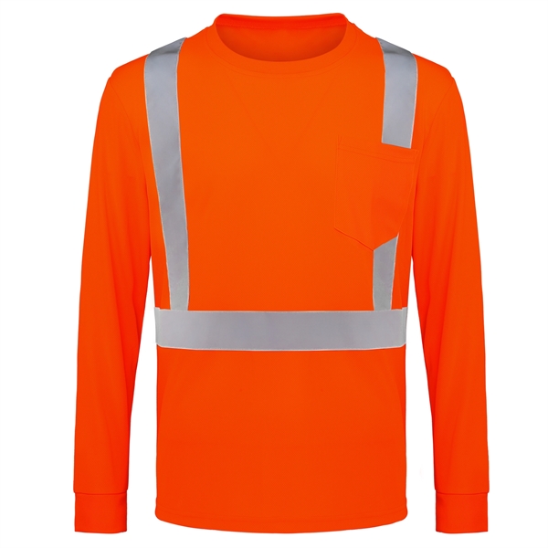 4 Oz. Class 2 Long Sleeve Hi Vis Reflective Safety T-Shirt - 4 Oz. Class 2 Long Sleeve Hi Vis Reflective Safety T-Shirt - Image 3 of 4