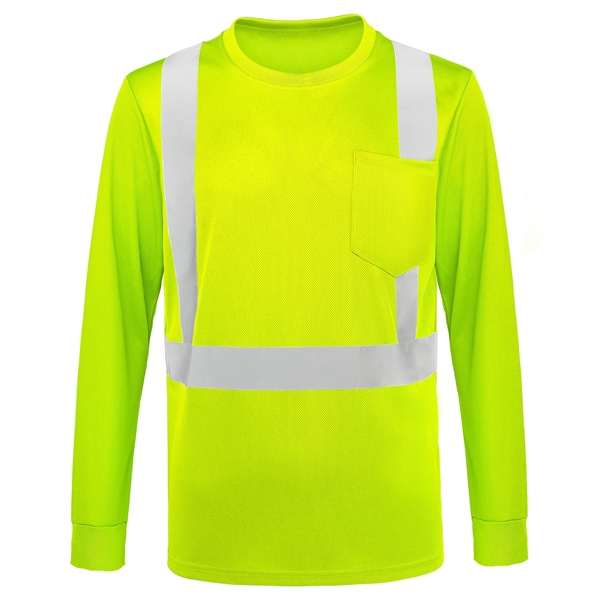 4 Oz. Class 2 Long Sleeve Hi Vis Reflective Safety T-Shirt - 4 Oz. Class 2 Long Sleeve Hi Vis Reflective Safety T-Shirt - Image 4 of 4