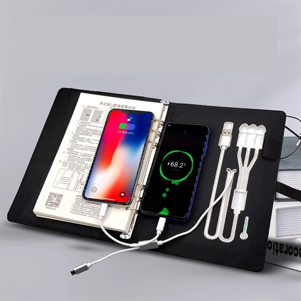 6000 mAh Wireless Charging Power Bank Notebook with LED Logo - 6000 mAh Wireless Charging Power Bank Notebook with LED Logo - Image 1 of 4
