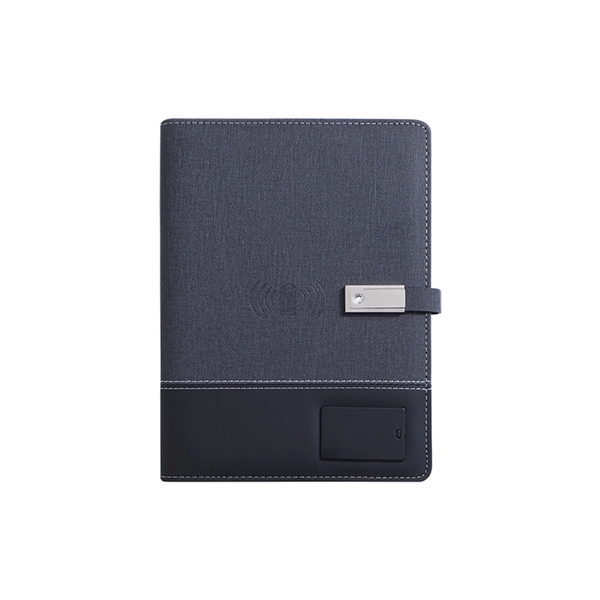 6000 mAh Wireless Charging Power Bank Notebook with LED Logo - 6000 mAh Wireless Charging Power Bank Notebook with LED Logo - Image 4 of 4