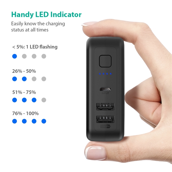 RAVPower 6700mAh Power Bank with Dual USB Wall Charger - RAVPower 6700mAh Power Bank with Dual USB Wall Charger - Image 9 of 14