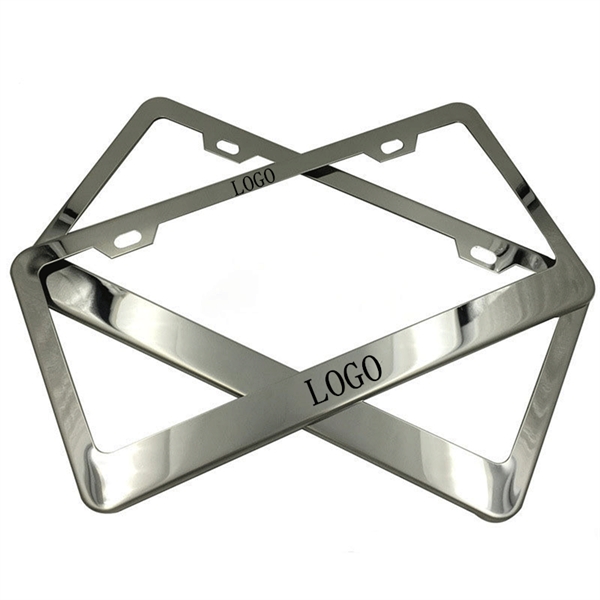 Rust-Free Stainless Steel License Plate Frame - Custom Logo - Rust-Free Stainless Steel License Plate Frame - Custom Logo - Image 1 of 1