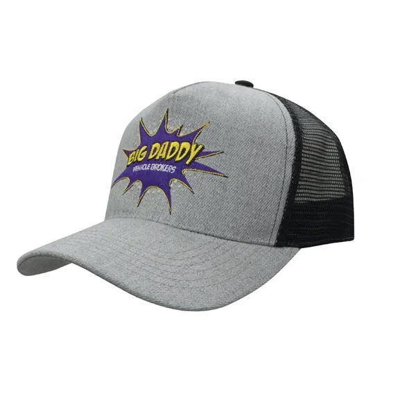 Grey Marle American Twill Cap with Mesh Back - Grey Marle American Twill Cap with Mesh Back - Image 0 of 5