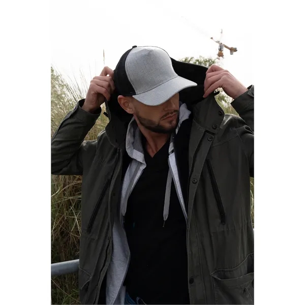 Grey Marle American Twill Cap with Mesh Back - Grey Marle American Twill Cap with Mesh Back - Image 2 of 5