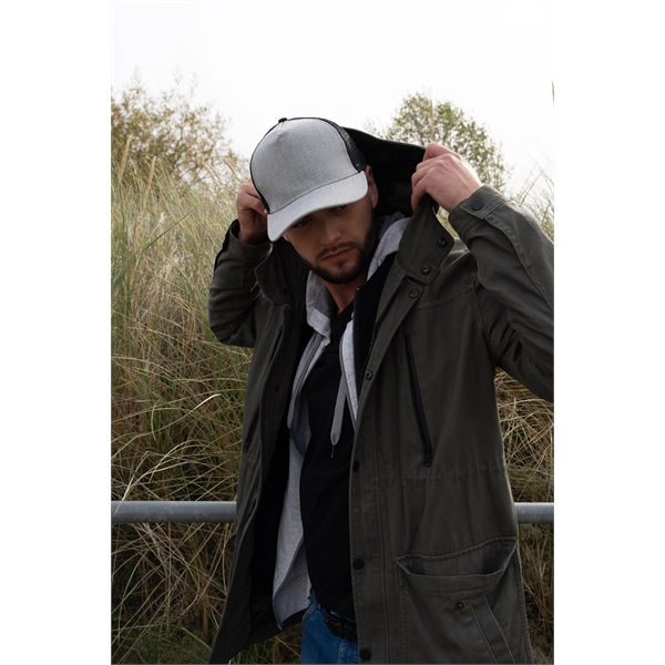 Grey Marle American Twill Cap with Mesh Back - Grey Marle American Twill Cap with Mesh Back - Image 4 of 5