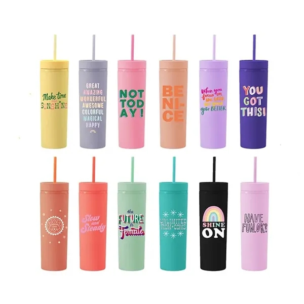 16 oz. Plastic Tumbler with Straw - 16 oz. Plastic Tumbler with Straw - Image 0 of 1