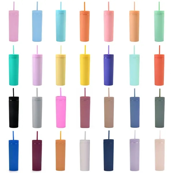 16 oz. Plastic Tumbler with Straw - 16 oz. Plastic Tumbler with Straw - Image 1 of 1