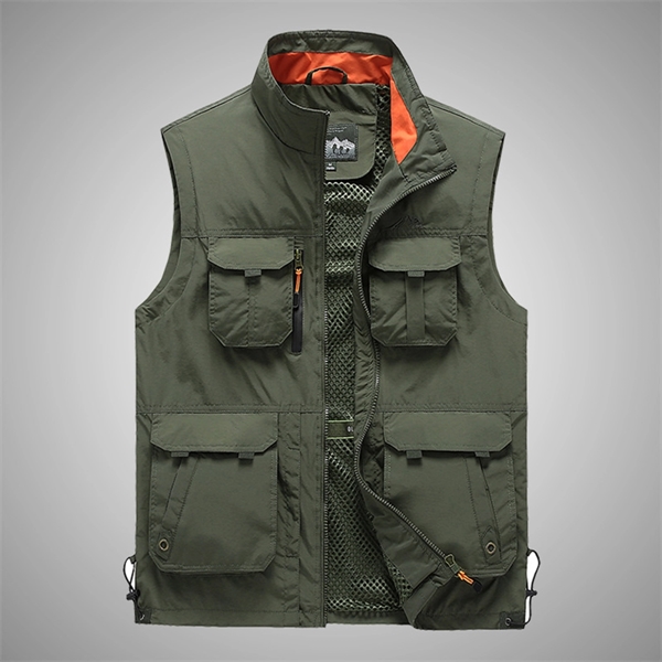 Stand Collar Fishing Outdoor Vest - Stand Collar Fishing Outdoor Vest - Image 3 of 5