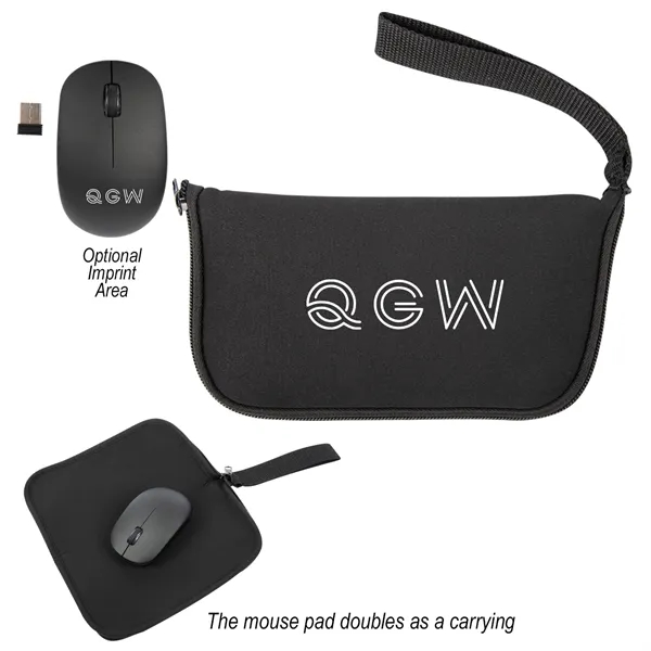 Wireless Mouse With Mousepad Carrying Case - Wireless Mouse With Mousepad Carrying Case - Image 0 of 2