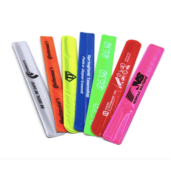 Reflective Vinyl Slap Bracelet Wristband - Reflective Vinyl Slap Bracelet Wristband - Image 0 of 3