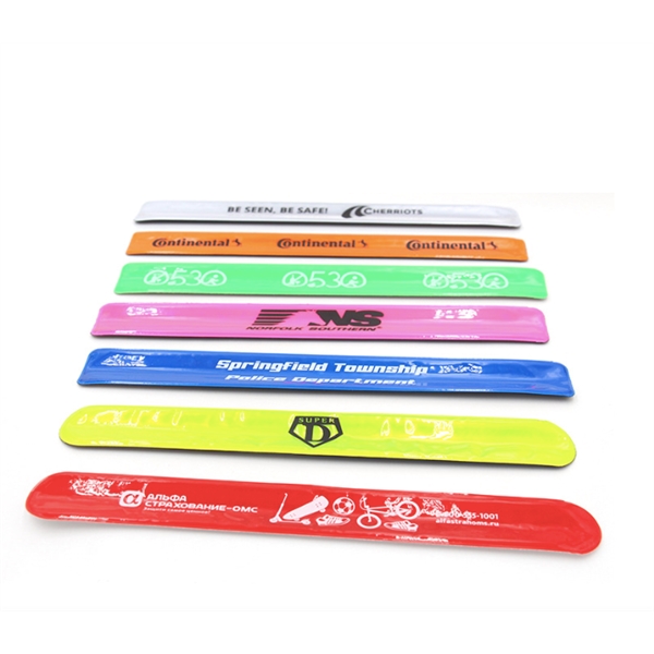 Reflective Vinyl Slap Bracelet Wristband - Reflective Vinyl Slap Bracelet Wristband - Image 2 of 3