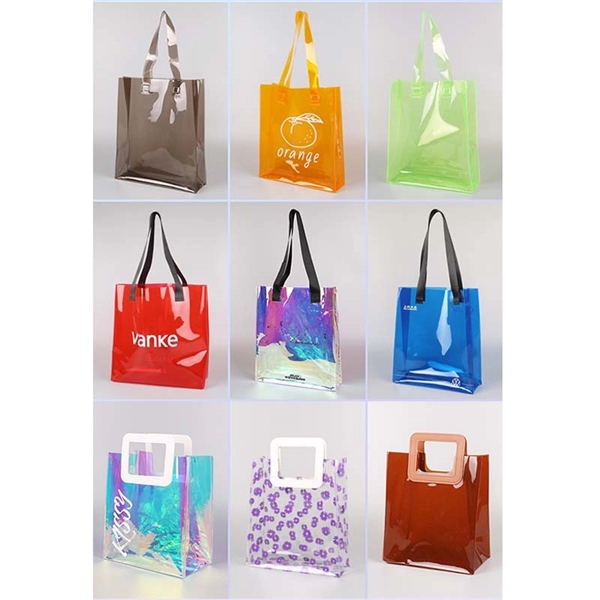 Custom PVC Holographic Rainbow Iridescent Tote Bag - Custom PVC Holographic Rainbow Iridescent Tote Bag - Image 3 of 3