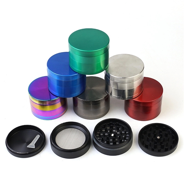 4 Piece Zinc Alloy Tobacco Herb Spice Grinder - 4 Piece Zinc Alloy Tobacco Herb Spice Grinder - Image 1 of 3