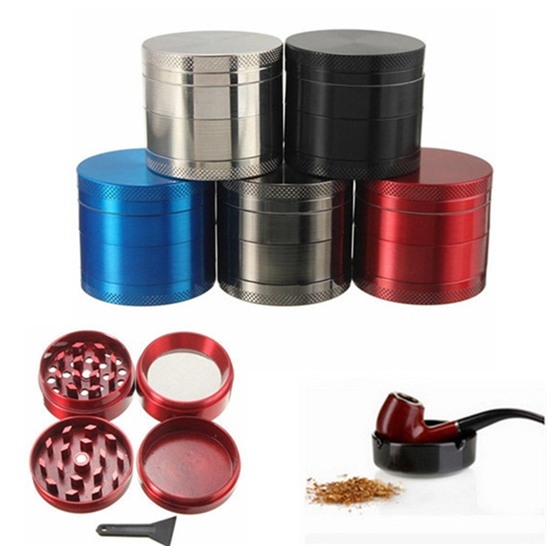 4 Piece Zinc Alloy Tobacco Herb Spice Grinder - 4 Piece Zinc Alloy Tobacco Herb Spice Grinder - Image 2 of 3